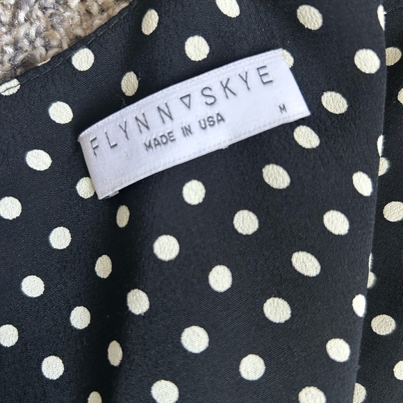 Flynn Skye Wide Leg Polka Dot Ruffled Strap Jumpsuit size medium - Picture 6 of 13